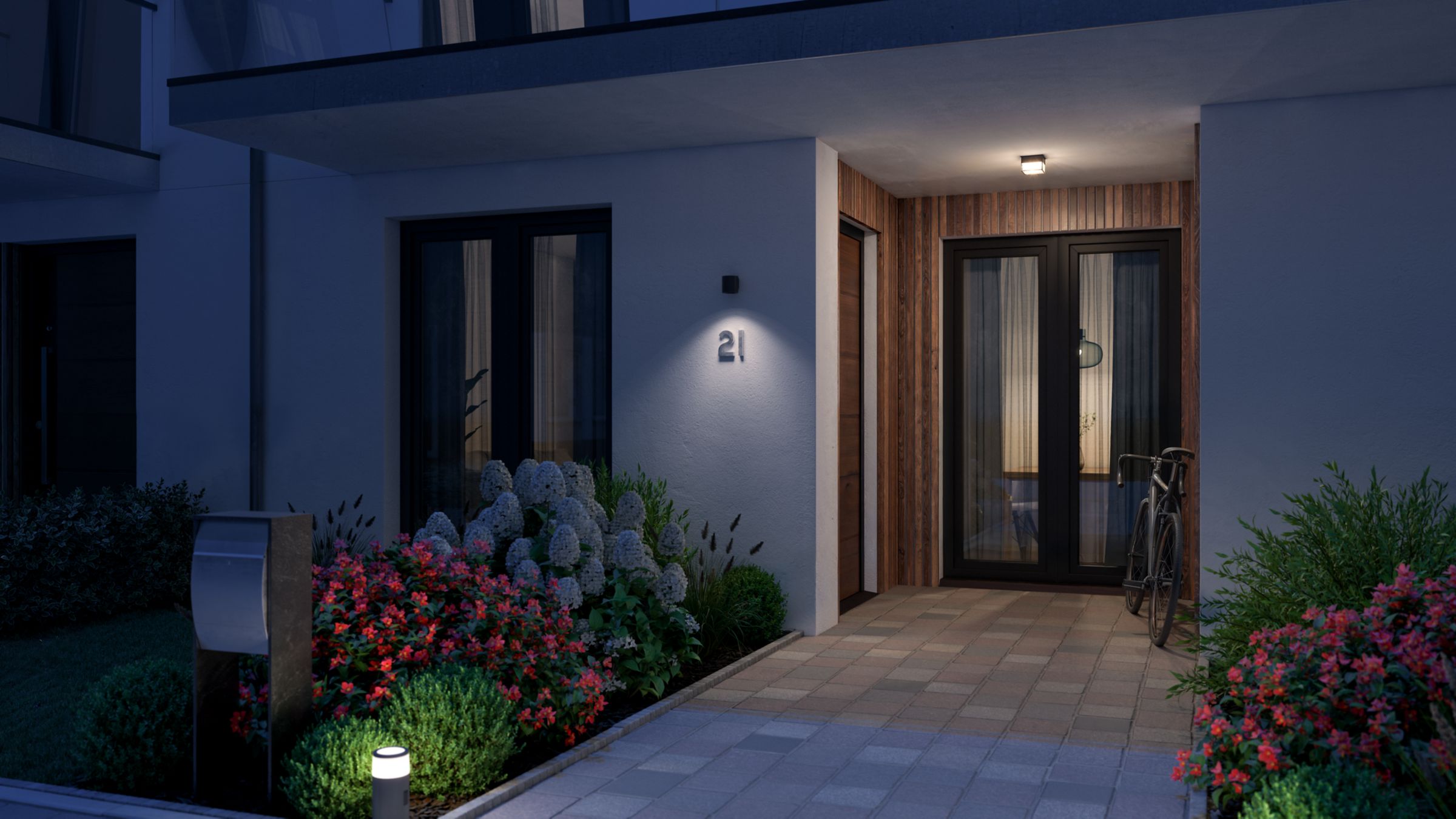 Philips HUE Muscari 18 8721103165589 929004444401 Hue Muscari wall spot Facade Angled View WA 16x9 PUP
