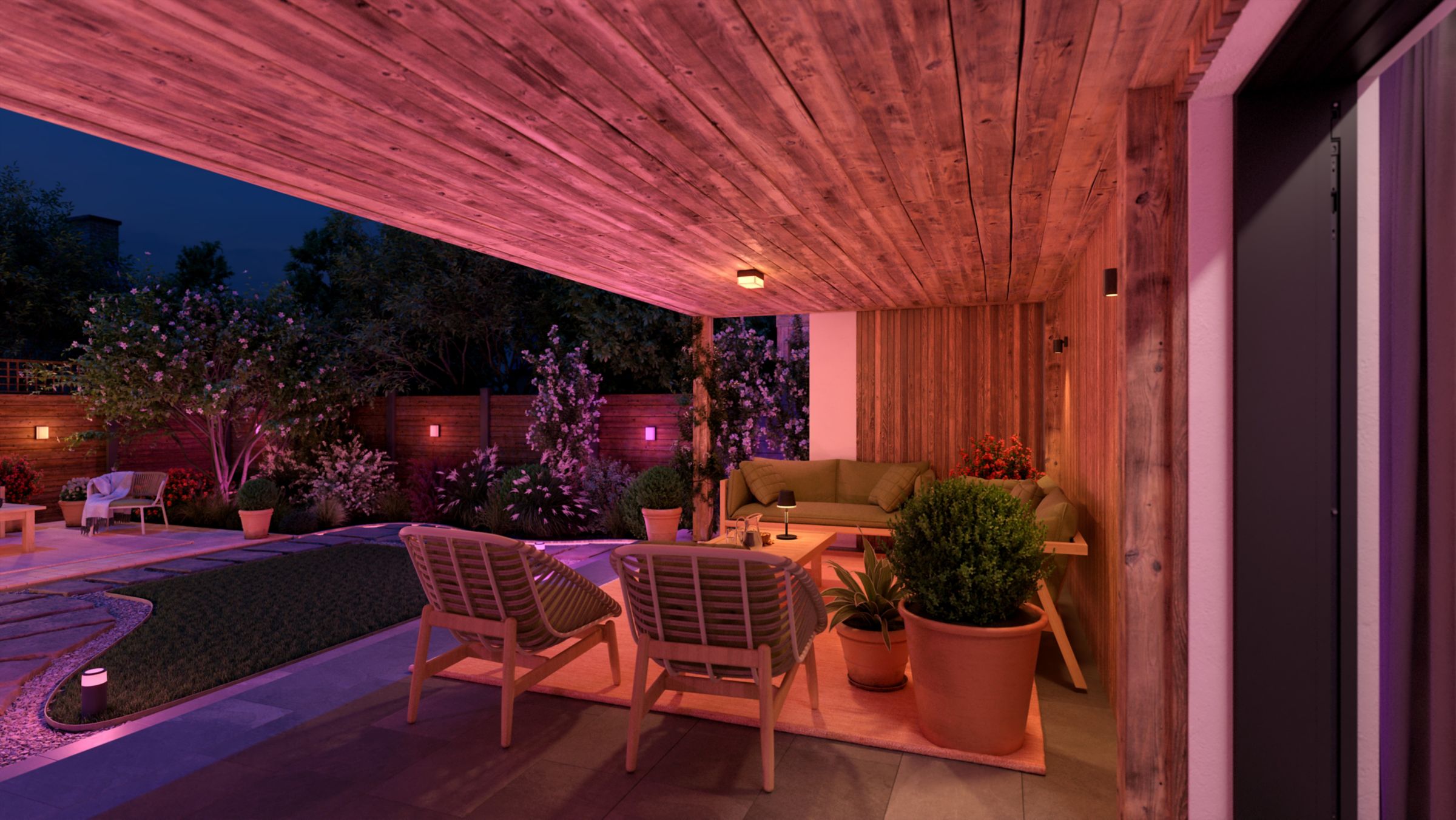Philips HUE Struana 12 8721103165602 929004444402 Hue Struana wall spot Angled View 2 Colorscene 16x9 PUP