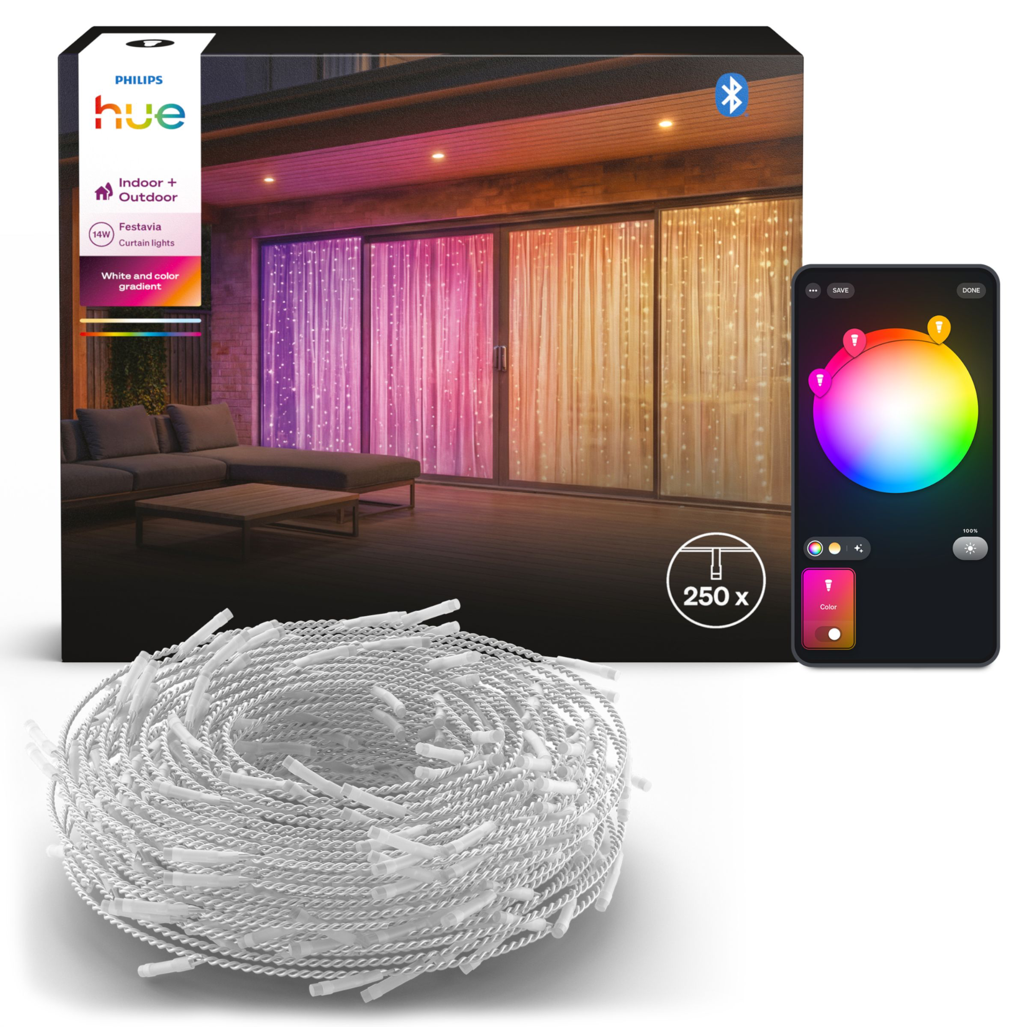Philips HUE Festavia curtain lights 7 Philips HUE Festavia curtain lights - Ảnh 5
